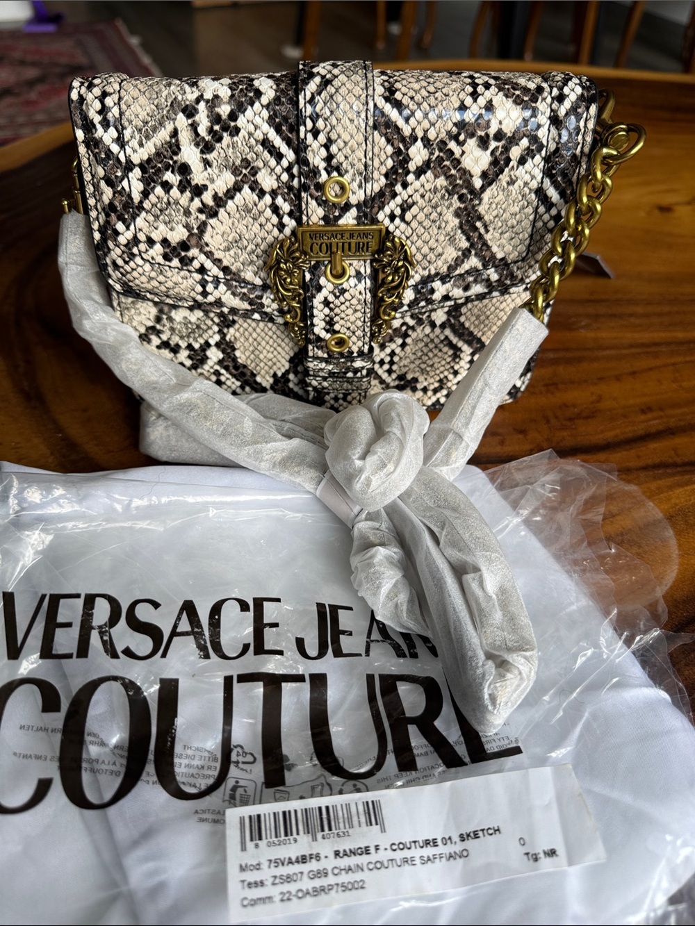 Versace Jean couture python NWT